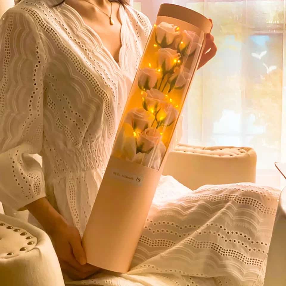 🌹 ROSAS DE JABON CON LUCES🌹EL REGALO PERFECTO/ ENVIO GRATIS